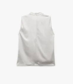Koton Sleeveless Satin Blouse gray Discount