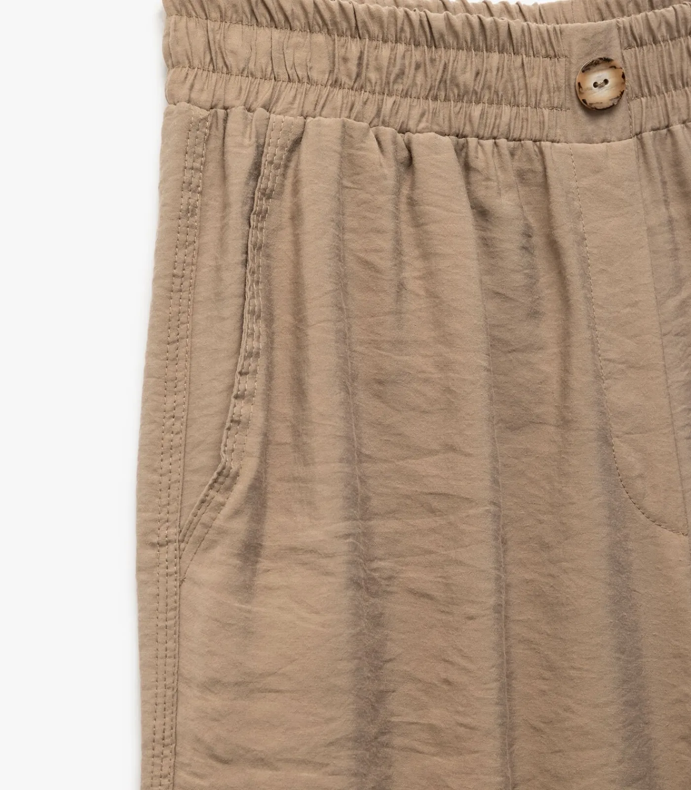 Koton Straight Wide Leg Trousers creme Sale
