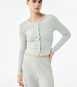 Koton Textured Pajama Top gray