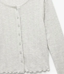 Koton Textured Pajama Top gray