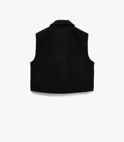 Koton Tweed Crop Vest black Online