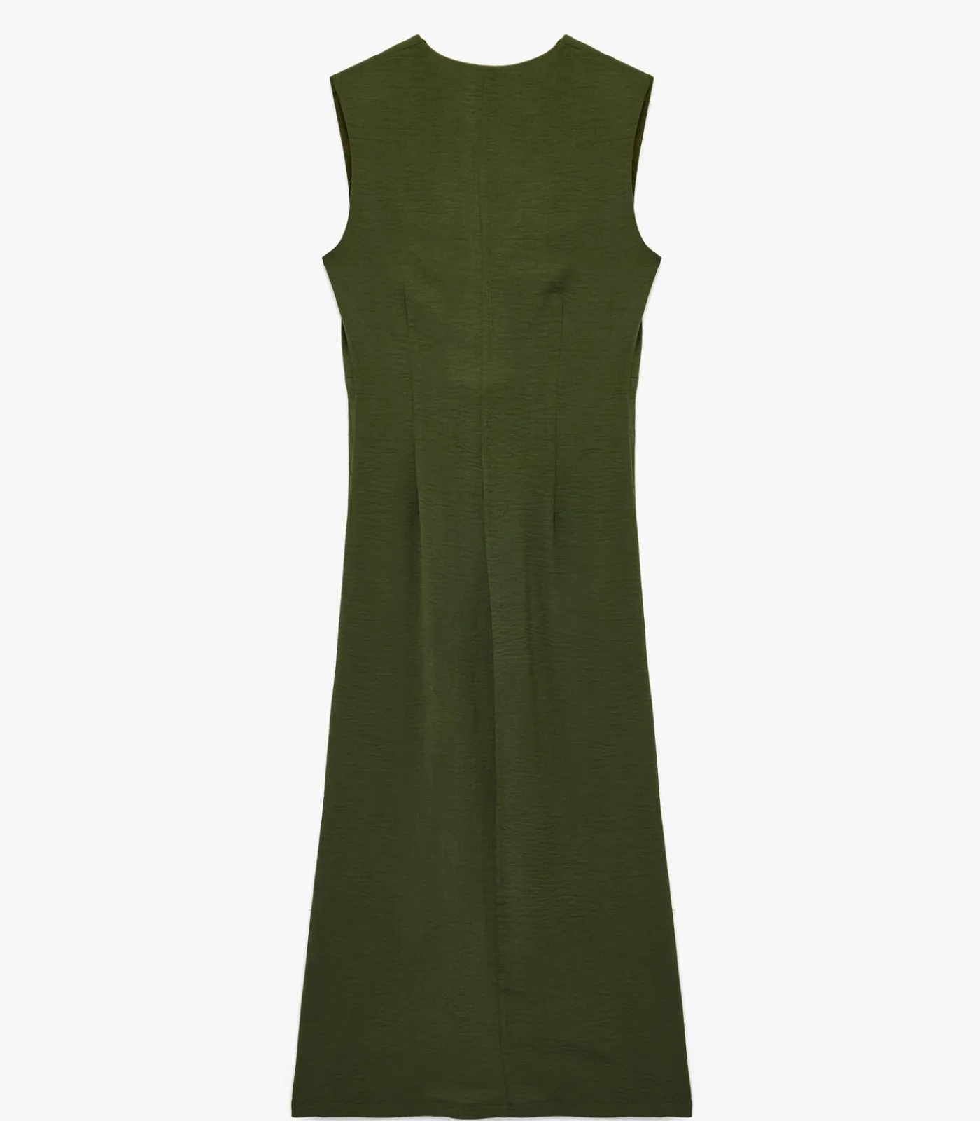 Koton V-Neck Midi Dress khaki