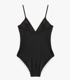 Koton V-Neck Swimsuit black Online