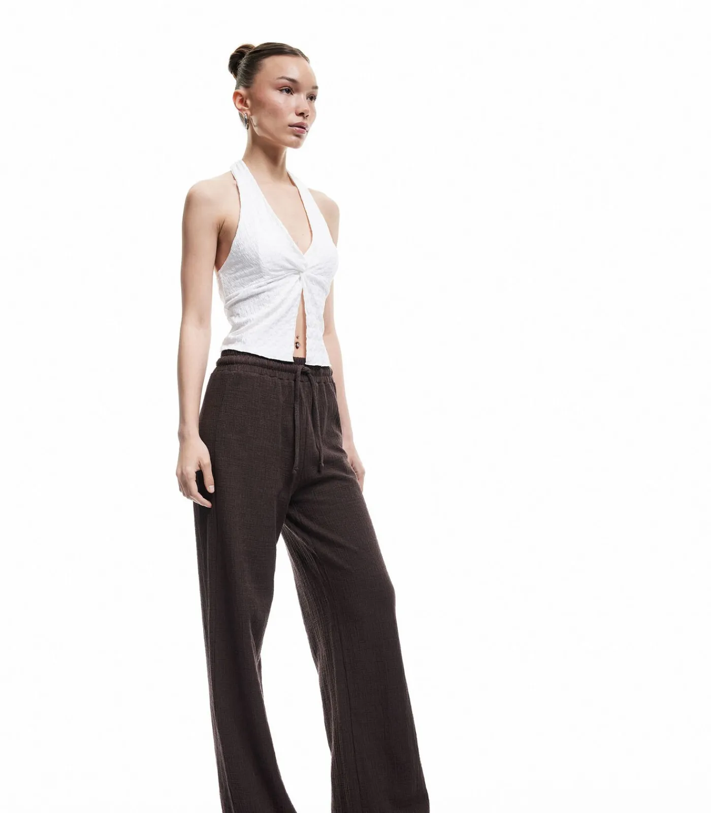 Koton Wide Leg Pants brown New