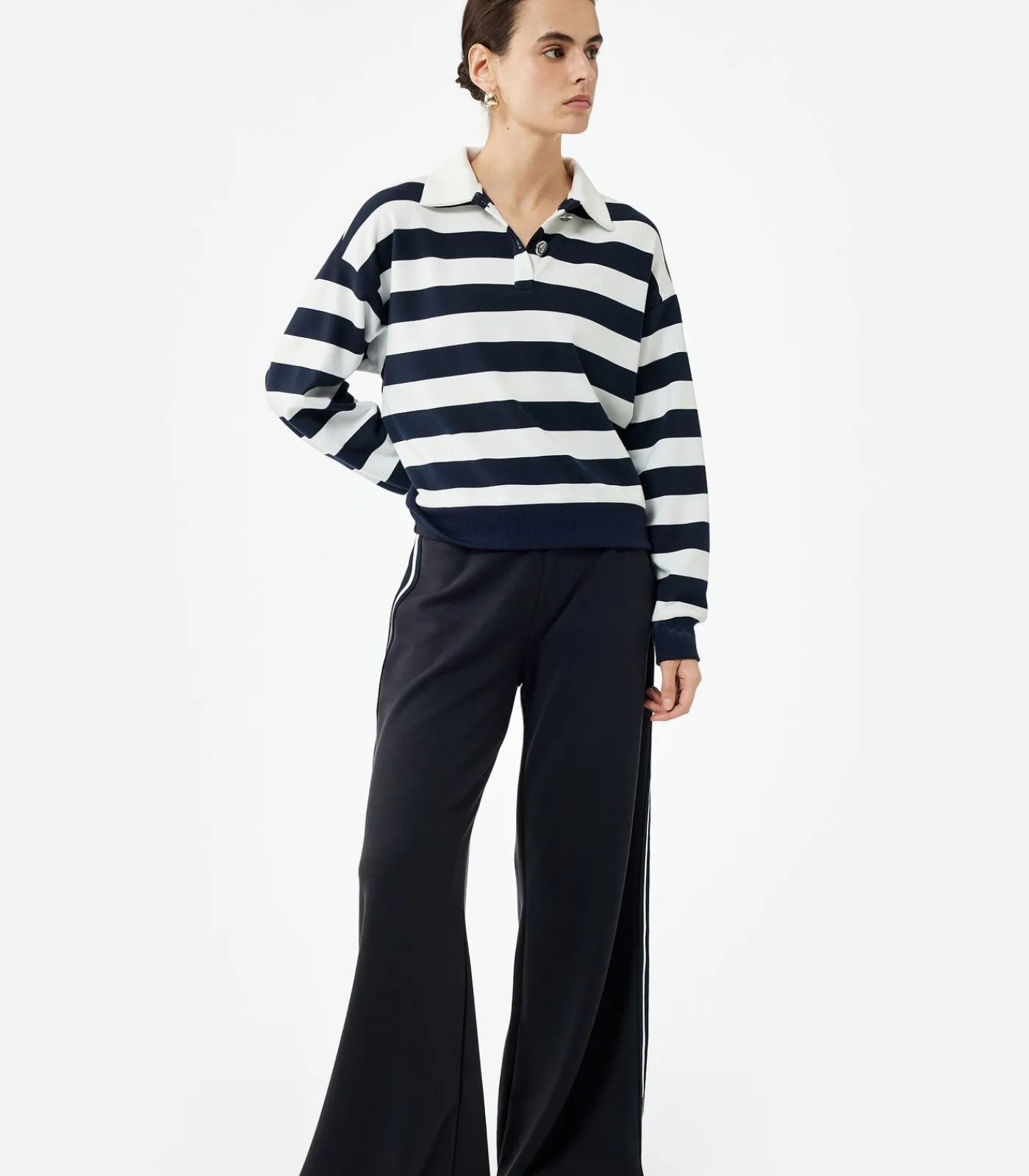 Koton Wide Leg Sweatpants black Discount