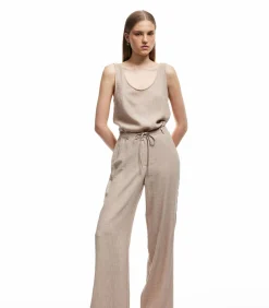 Koton Wide Leg Trousers beige Discount