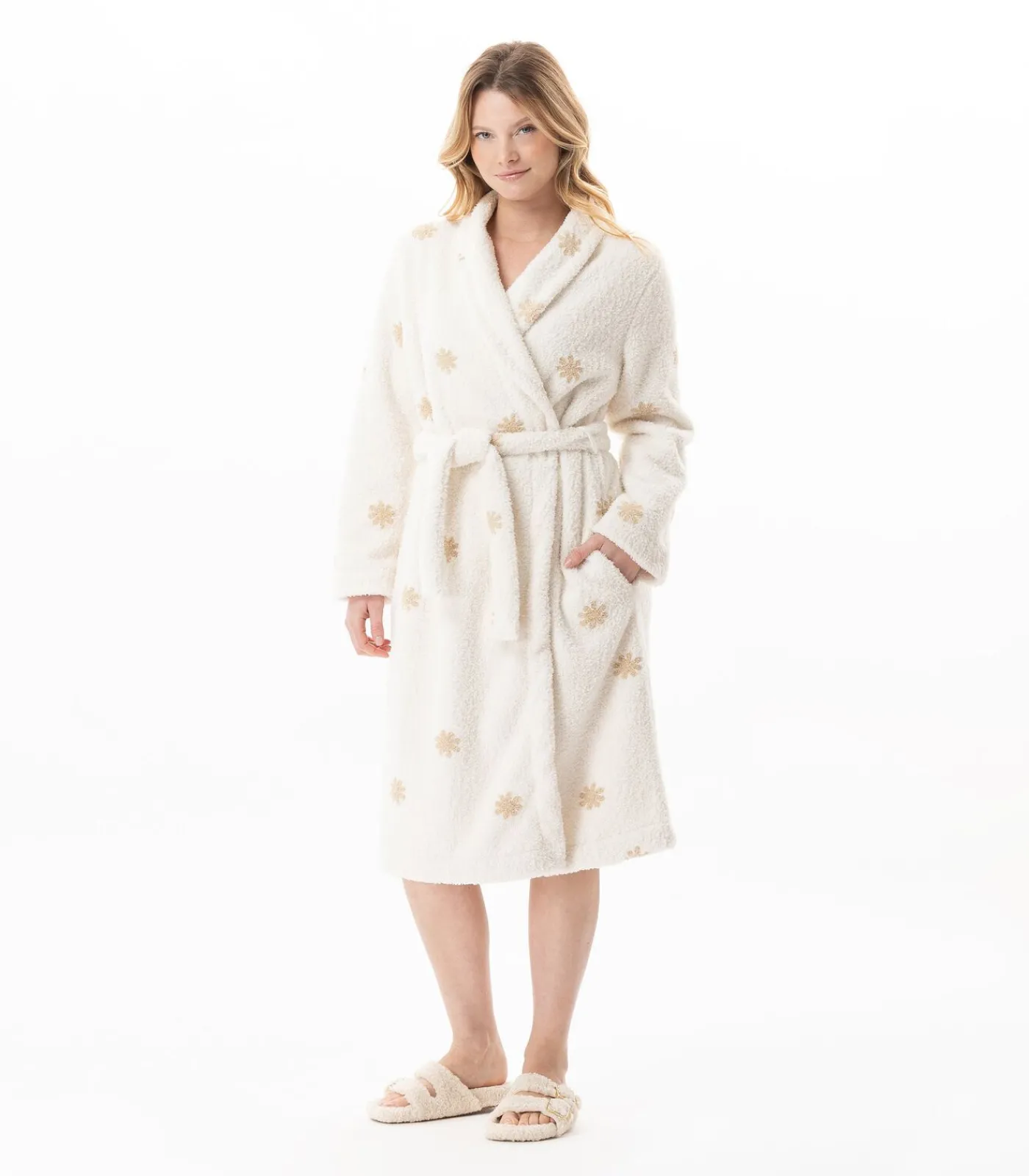 LE CHAT Kruislingse badjas met motief ESSENTIEL 168 offWhite Sale