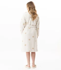 LE CHAT Kruislingse badjas met motief ESSENTIEL 168 offWhite Sale