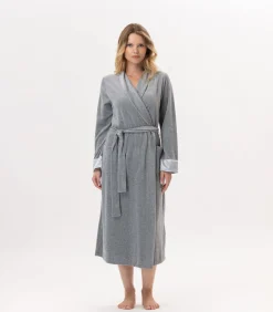 LE CHAT Kruislingse badjas van fluweel ESSENTIEL H67A gray New
