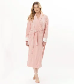 LE CHAT Kruislingse badjas van fluweel ESSENTIEL H67A pink Sale