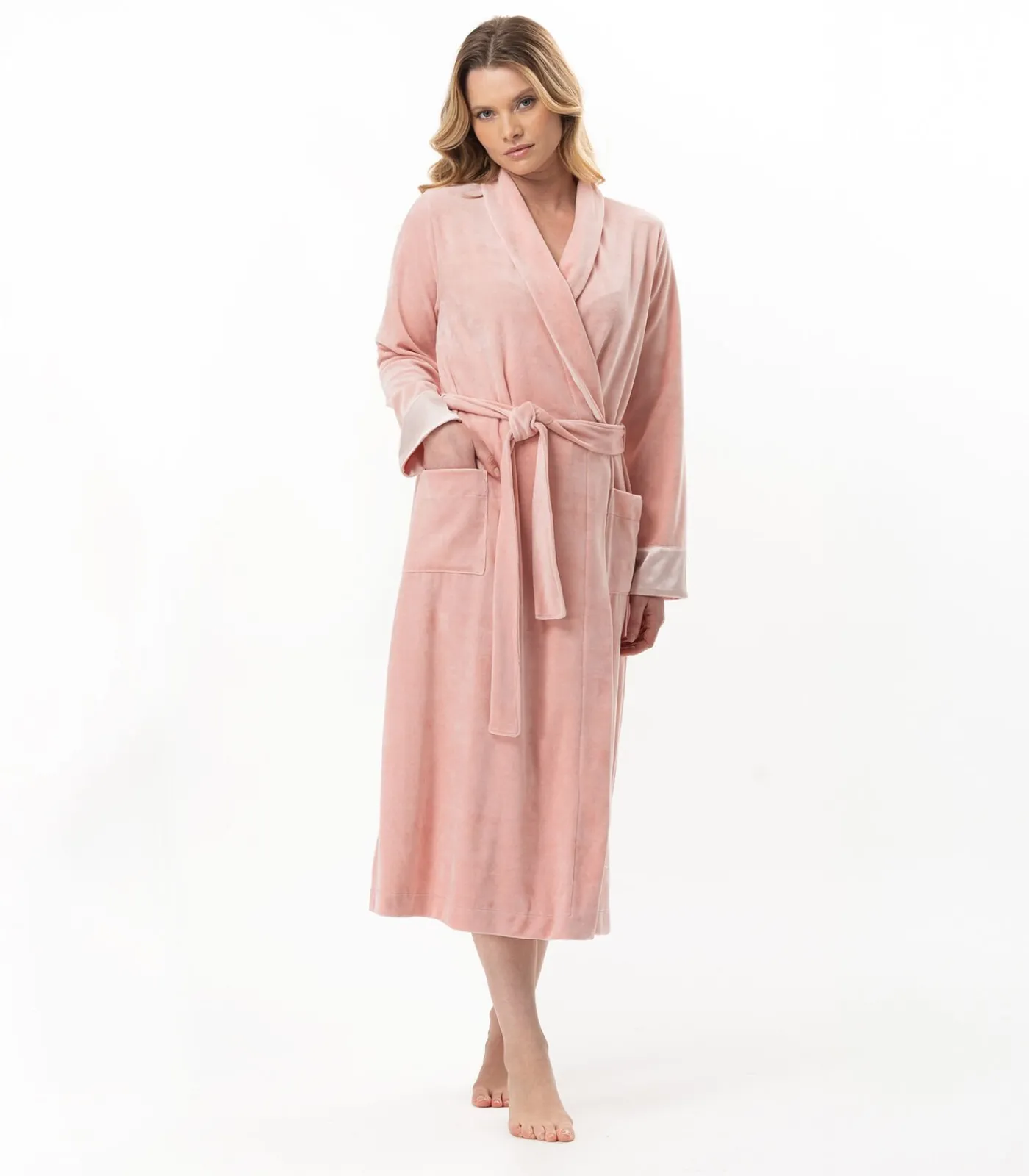 LE CHAT Kruislingse badjas van fluweel ESSENTIEL H67A pink Sale