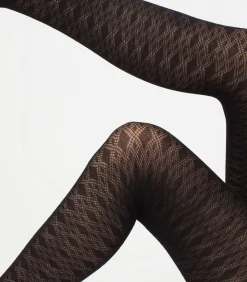 Giulia Lacery 60den Panty met geometrisch patroon - Zwart - M black Outlet