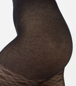 Giulia Lacery 60den Panty met geometrisch patroon - Zwart - M black Outlet
