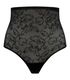 Bye Bra Lacy String Met Hoge Taille | Zwart S black New