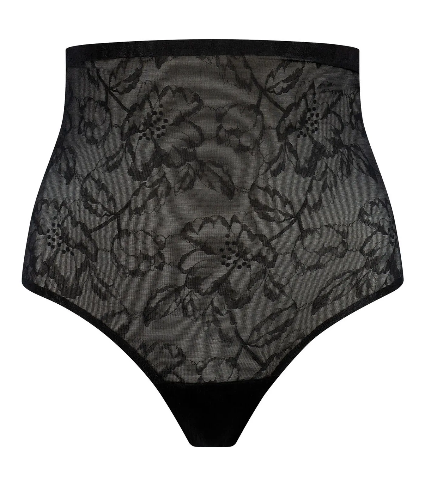 Bye Bra Lacy String Met Hoge Taille | Zwart S black New