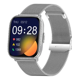 SMARTY 2.0 LADY - Rechthoekige metalen kast met stenen - Milanese mesh armband silver Sale