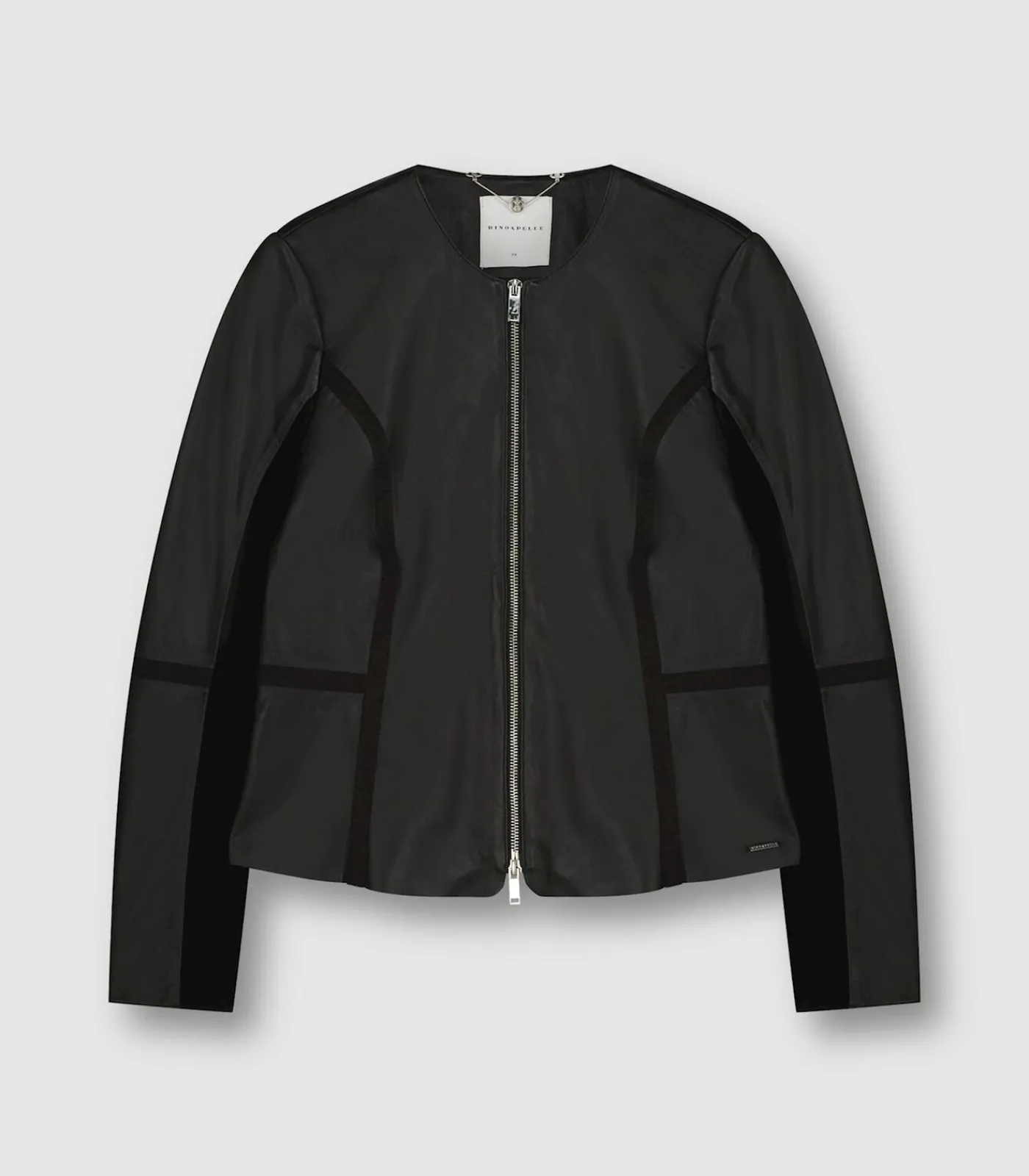 Rino&Pelle Lamsleren jas met jersey punti Zwart 48 black Outlet