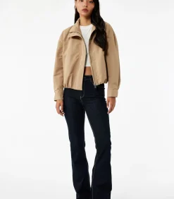 Koton Lange Bomberjas Kraagdetails beige Clearance