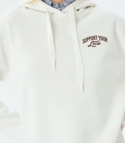 Koton Lange Hoodie met Print en Capuchon white