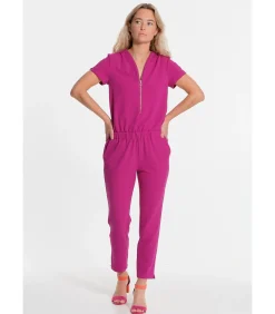 J&JOY Lange jumpsuit met elastische taille pink Sale