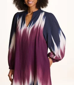 La Fée Maraboutée Lange jurk blauw en pruim tie & dye print multicolor Sale
