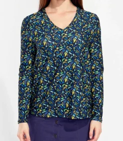 La Fiancée Lange mouwenshirt TAIKO petrolBlue Best