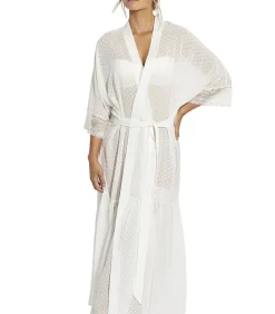 SELMARK Lange negligé met driekwart mouwen Penelope Mariage white Hot