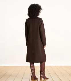 La Fée Maraboutée Lange oversized bruine wollen jas brown Outlet
