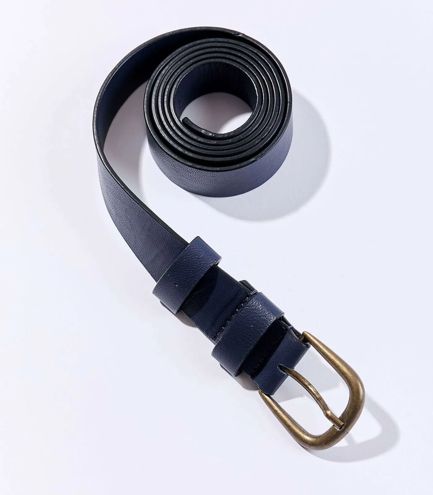 La Fiancée Leren ceintuur met metalen gesp MAZ navyBlue Best