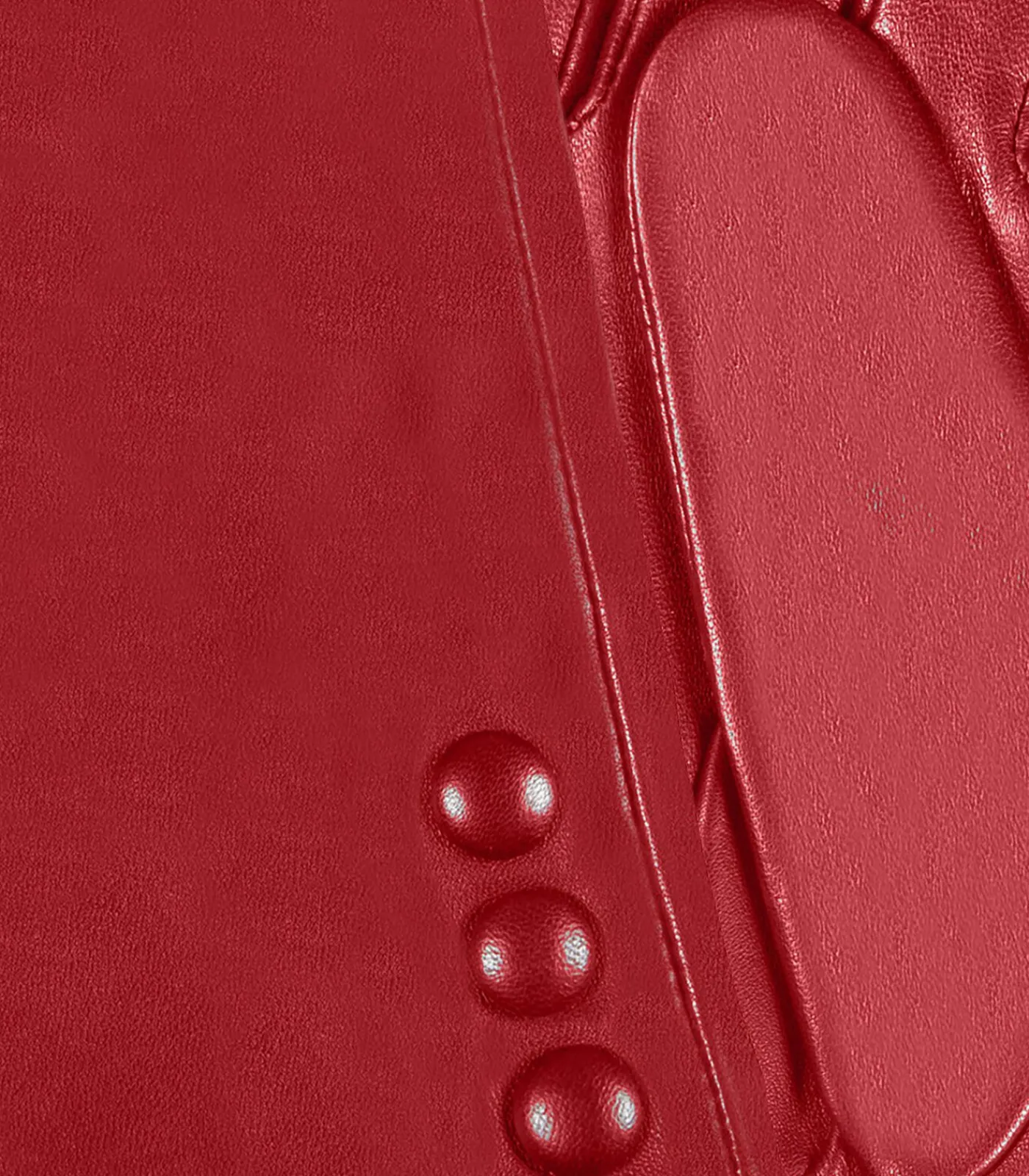 ISOTONER Leren dameshandschoenen met 3 knopen Rood red Hot
