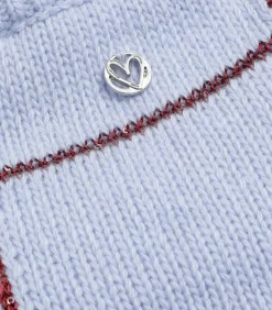Marie Méro Lichtblauwe pull met bordeaux ruiten blue Sale