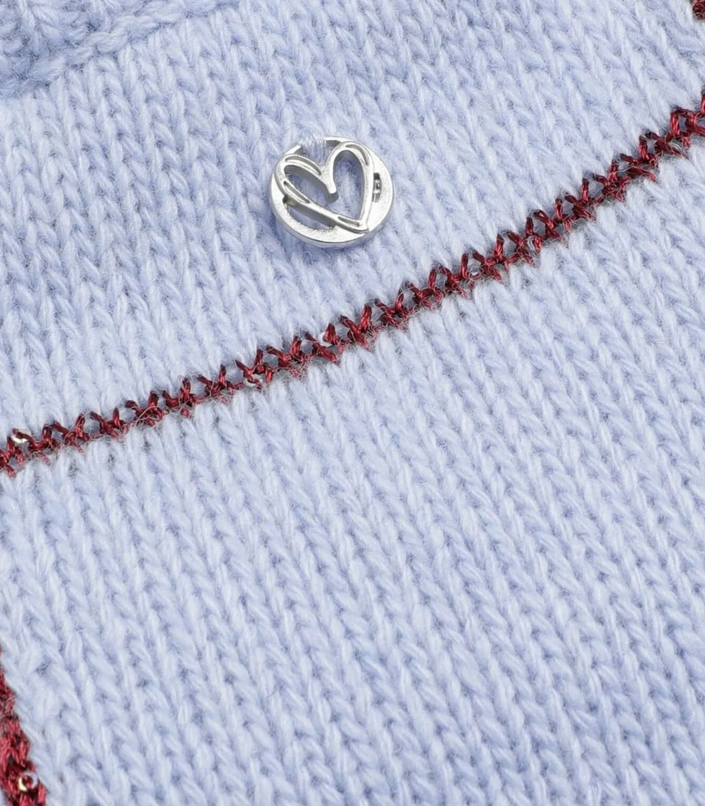 Marie Méro Lichtblauwe pull met bordeaux ruiten blue Sale