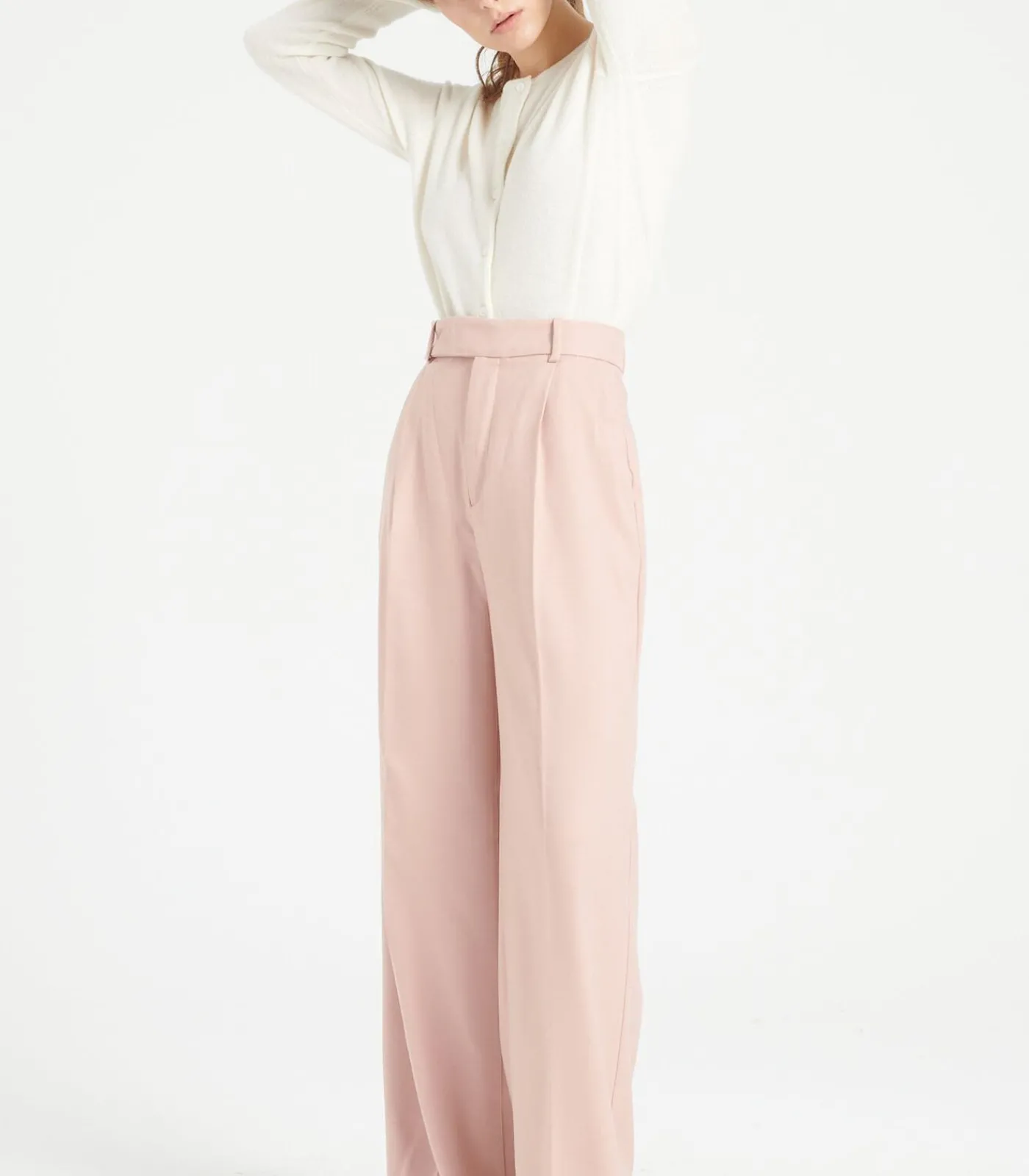 Studio Cashmere8 LILLY 4 Uitgestikt vest met ronde hals - 100% kasjmier offWhite Best