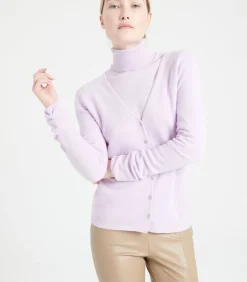 Studio Cashmere8 LILLY 7 V-hals vest - 100% kasjmier lilac Clearance