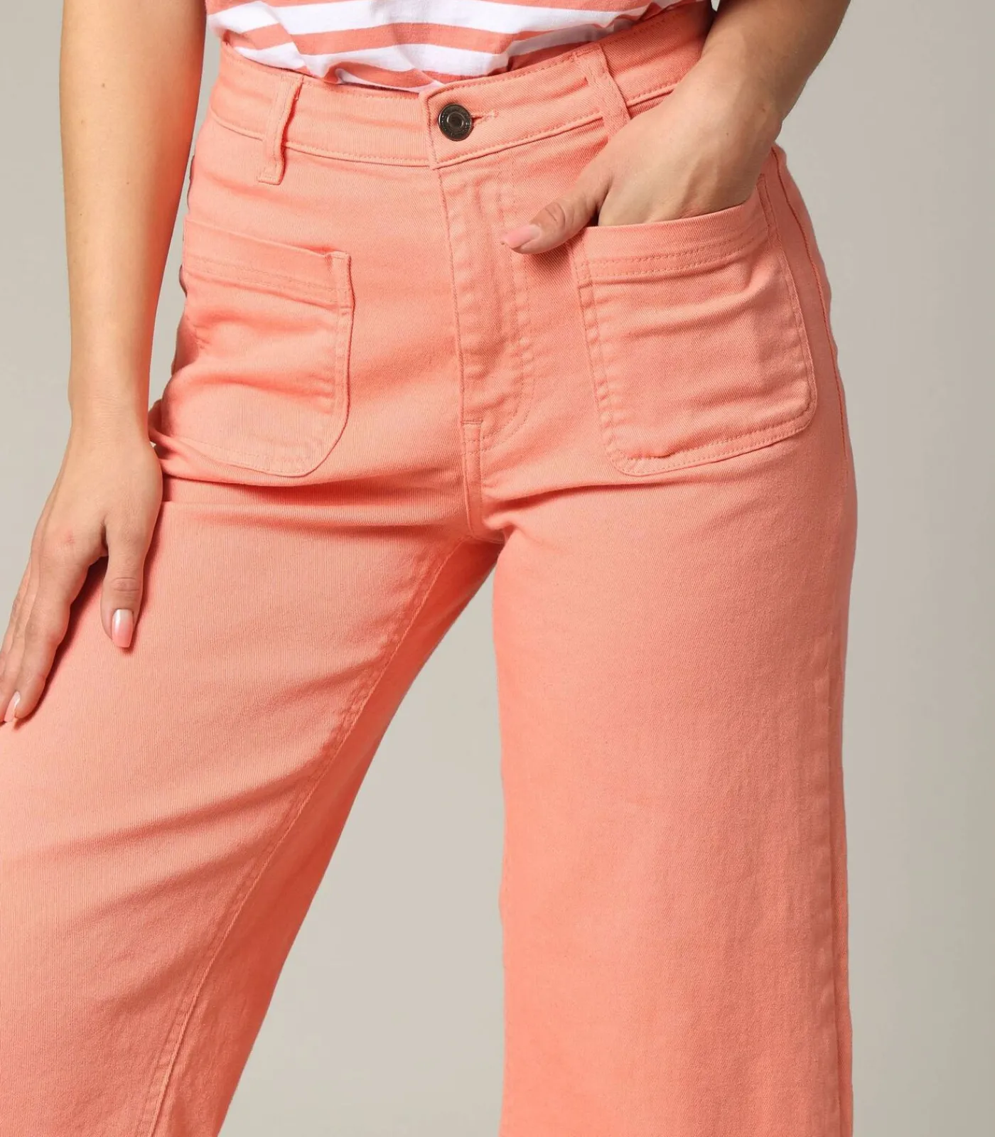 Deeluxe LILOO - Jeans met hoge taille en wijde pijpen van zwart denim pink