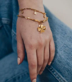 Monsieur Simone Léon Armband Goud Klavertjes gold Outlet