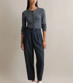 Marc O’Polo DENIM Longsleeve met knoopsluiting slim antraciteGrey Best