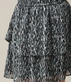 Deeluxe LORALIE - Rok met ruches en dierenprint gray Outlet