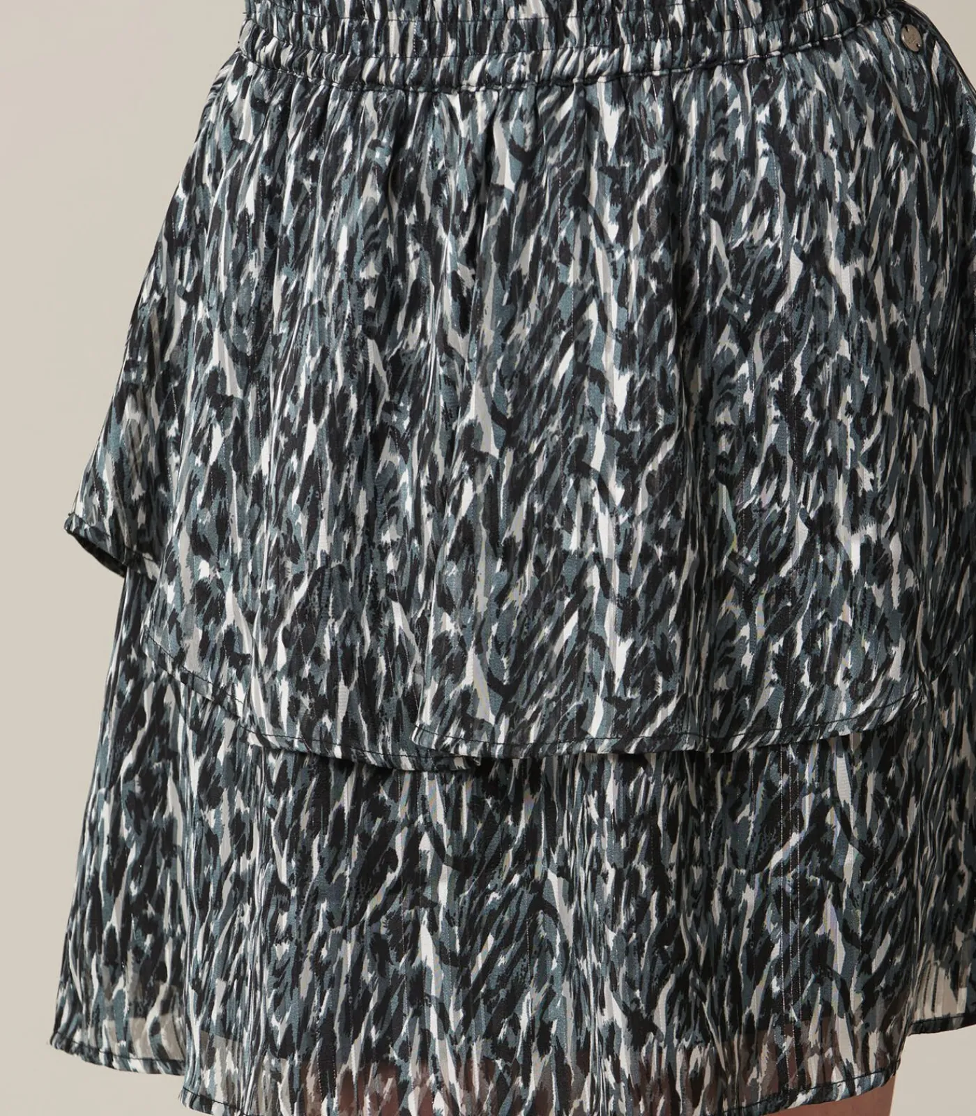 Deeluxe LORALIE - Rok met ruches en dierenprint gray Outlet