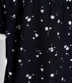 La Fée Maraboutée Losjes vallend zwart overhemd met bloemenprint black Best