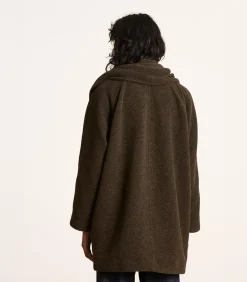 La Fée Maraboutée Losvallende 3/4 jas in bruin boiled wool darkBeige Online
