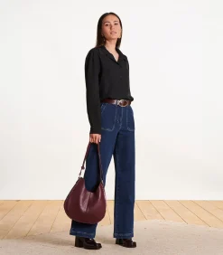 La Fée Maraboutée Loszittend zwart overhemd met lange mouwen black Discount
