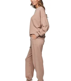 SELMARK Loungewear pyjama broek top ronde hals P108 MINIMAL pink Sale