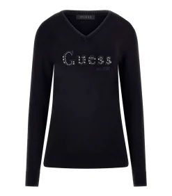 GUESS Ls Vn Kenzie Logo Swtr black Discount