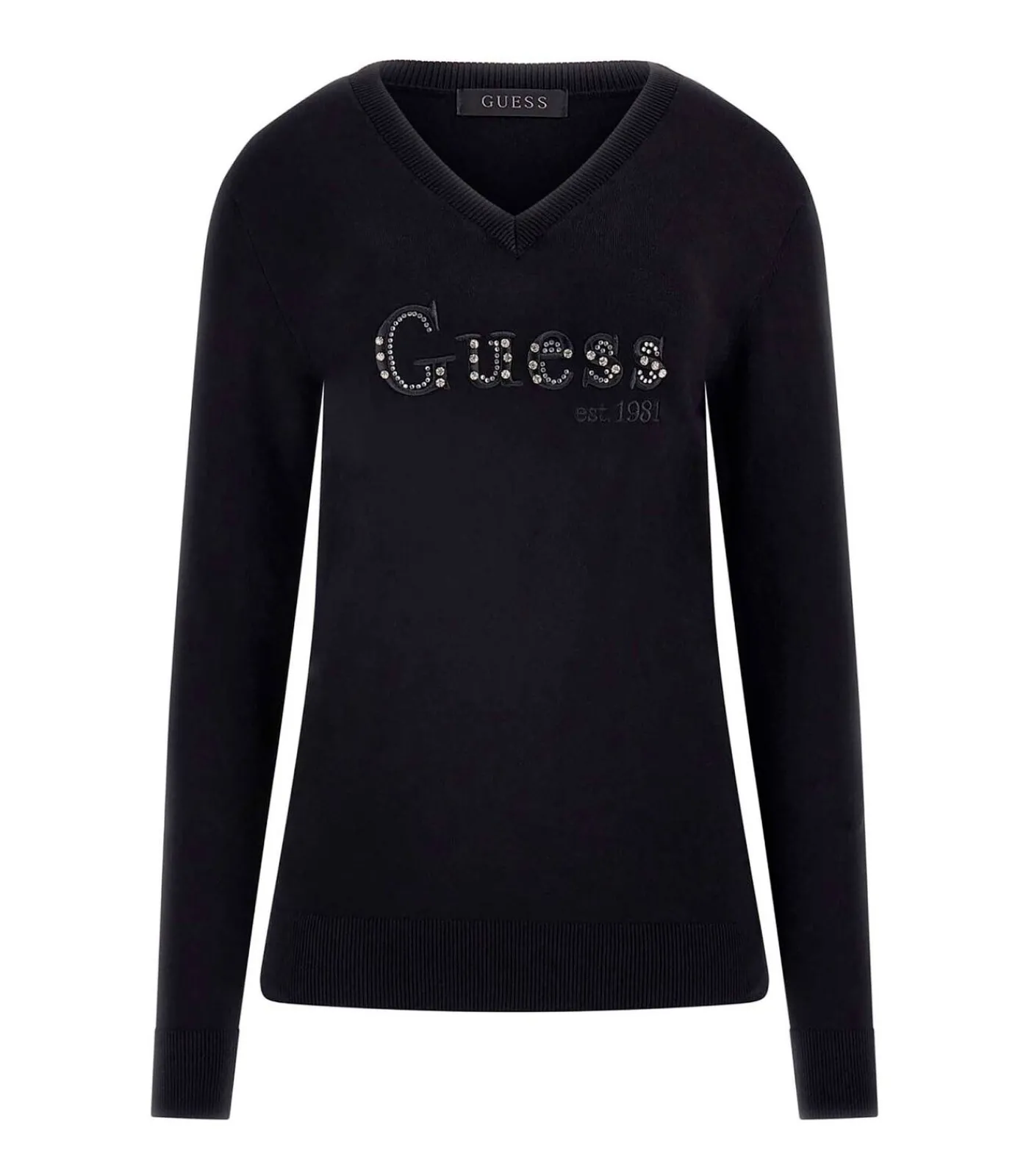 GUESS Ls Vn Kenzie Logo Swtr black Discount