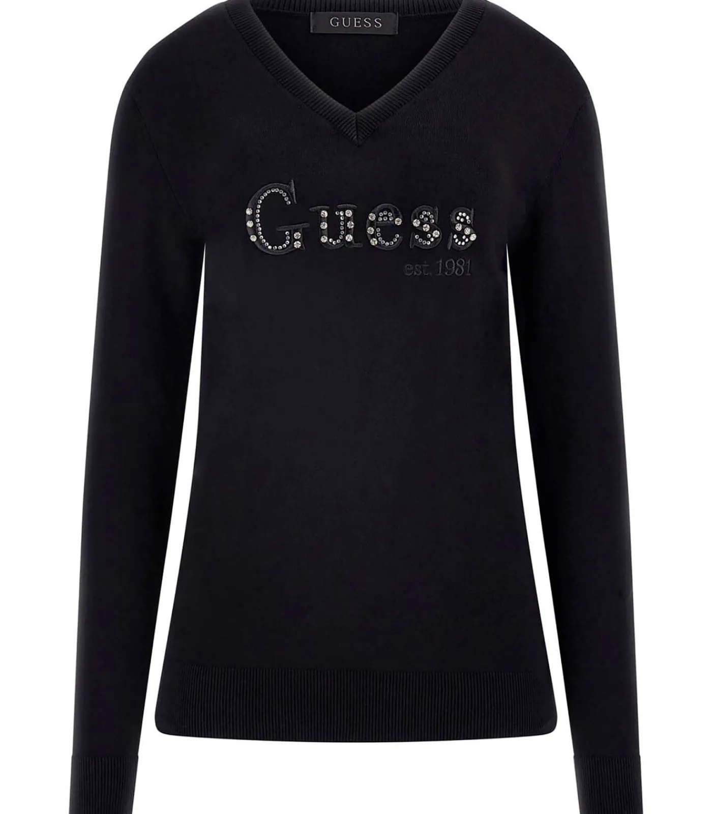 GUESS Ls Vn Kenzie Logo Swtr black Discount