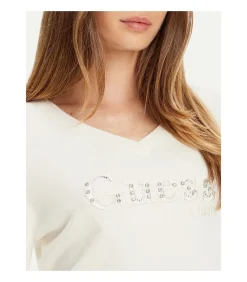 GUESS Ls Vn Kenzie Logo Swtr white Hot
