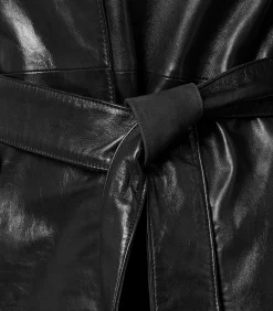 Mart Visser Lyana Leren Jas Zwart black Discount