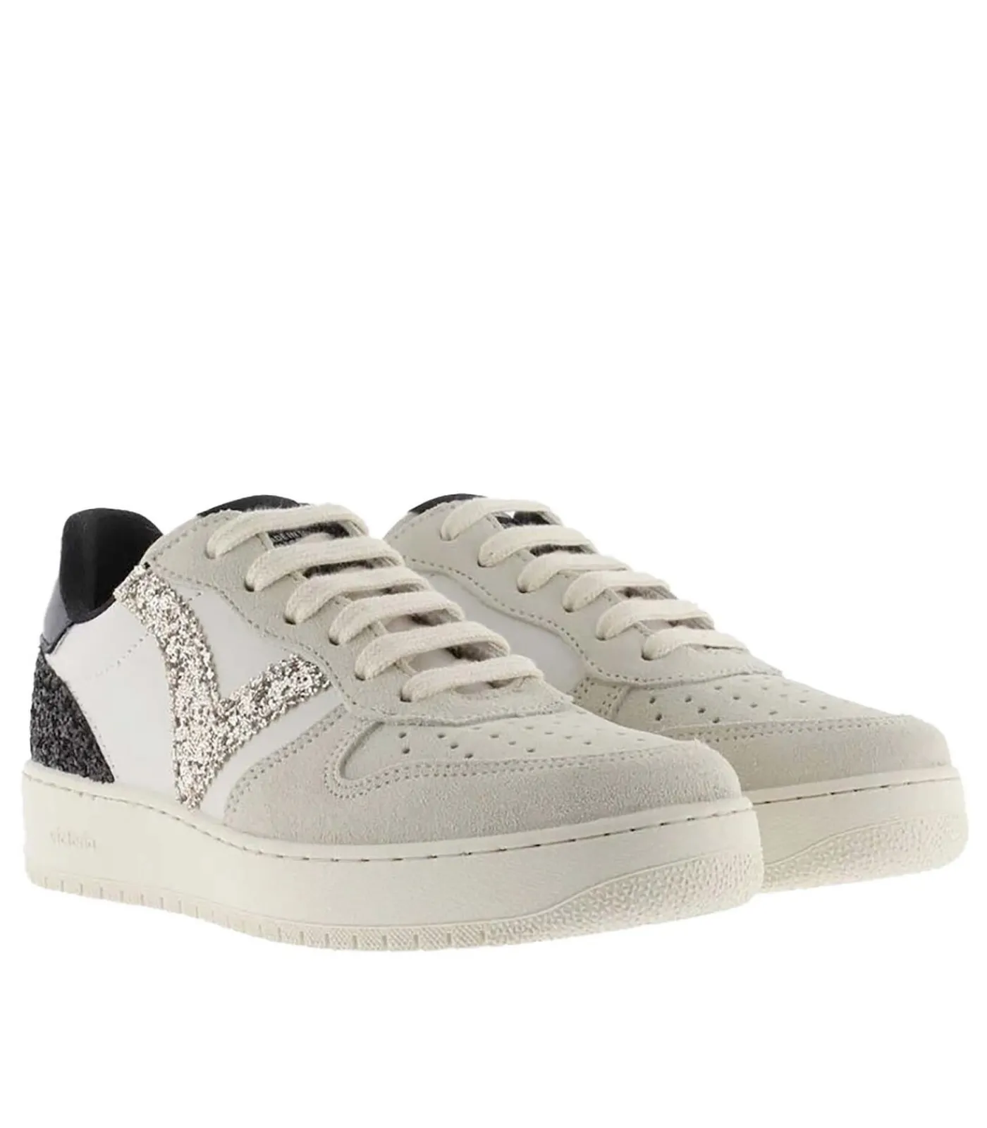 Victoria Madrid Serraje & Glitter white New