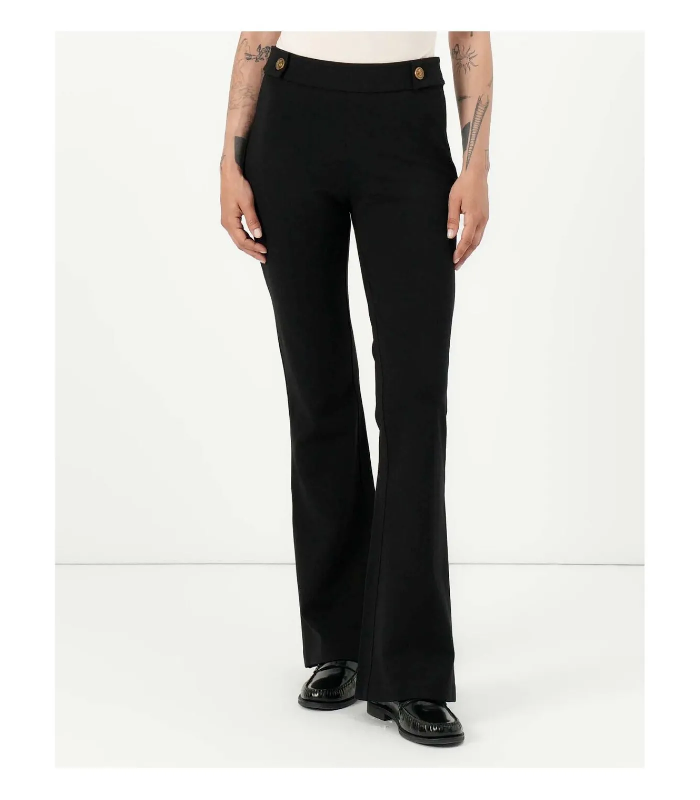 GUESS Maelice Buttons Flare Pant black Outlet